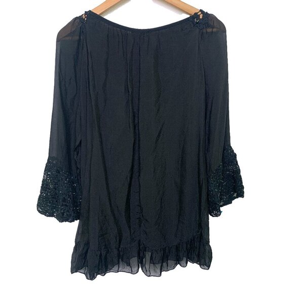 Beyond Capri Embroidered Beaded Lace Boho Tunic Blouse - Picture 6 of 9